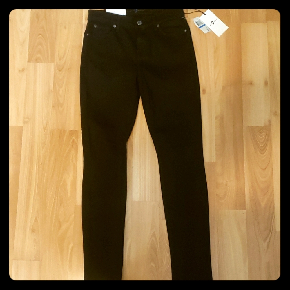 7 for all mankind super skinny black denim